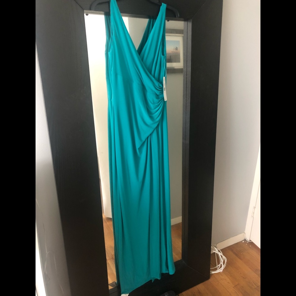 Teal floor length Lauren Ralph Lauren dress